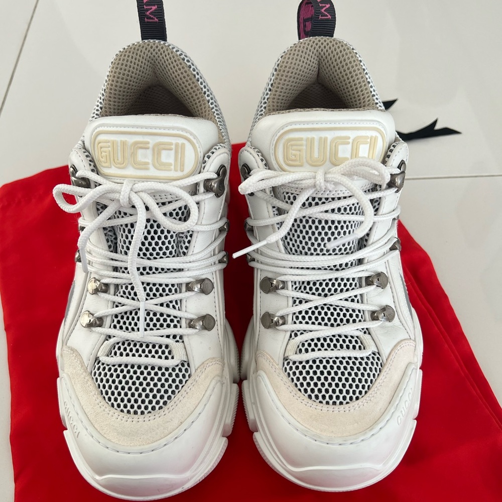 Gucci Womens Flashtrek Leather Sneakers